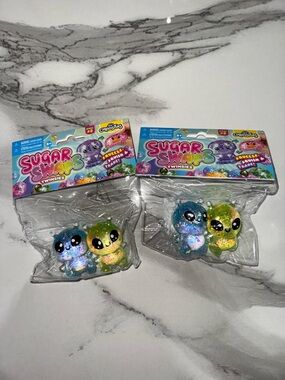 Sugar swaps Twinsies Glitter Squeeze Plush Toy Set - Blue & Green